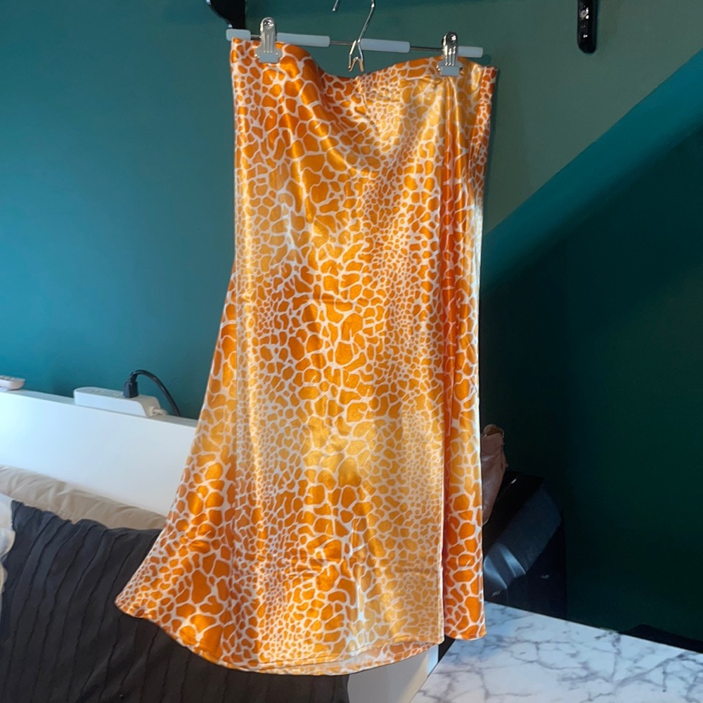 Orange Midi Skirt